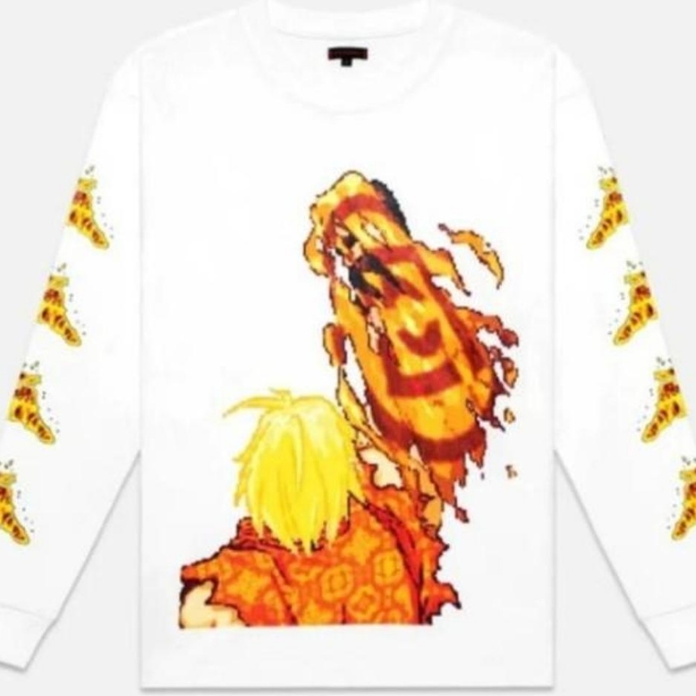 Kids Graphic Long Sleeve Shirt - White & Yellow